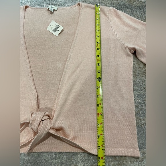 NWT J Jill Cardigan Sweater Blush Pink 80% Silk 20% Cotton Blend Tie Front Med - Picture 9 of 11